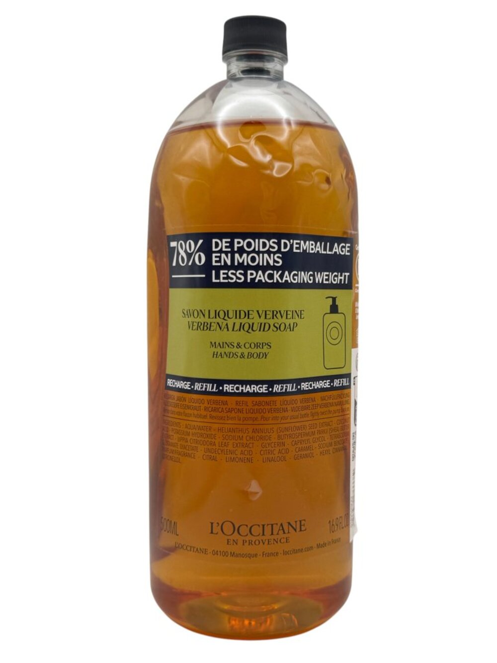 L'Occitane Verbena Hands & Body Liquid Soap Refill 16.9 oz